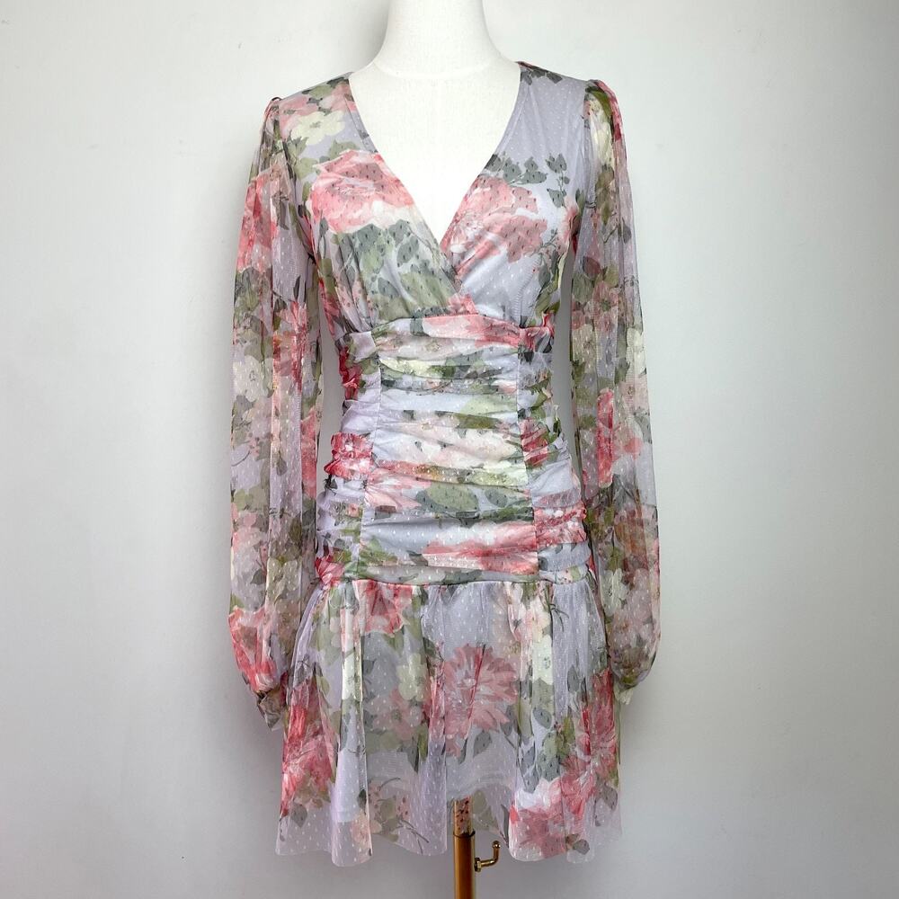 Asos Floral Kentucky Derby Dress Womens 8 Ethereal Mesh Romantic Cottage
